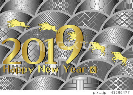 年賀状　2019年　亥年 45296477