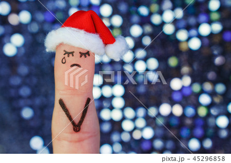 Finger art of lonely woman is crying Finger art of lonely woman is crying 45296858
