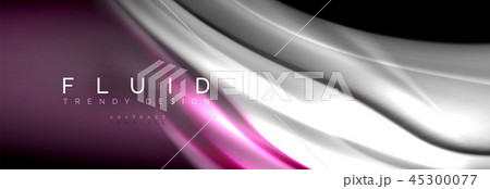 Fluid color wave line background. Trendy abstract layout template for business or technology 45300077