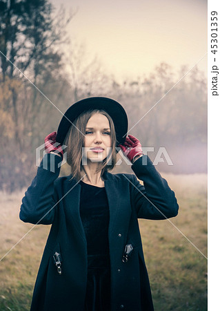 portrait woman with hat portrait woman with hat 45301359