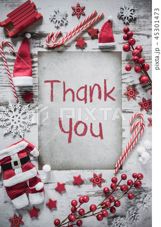 Christmas Flat Lay, Vertical Paper, Thank You 45301473