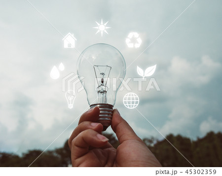 Concept save energy efficiency Concept save energy efficiency 45302359