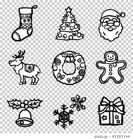 クリスマス イラスト アイコン セットのイラスト素材