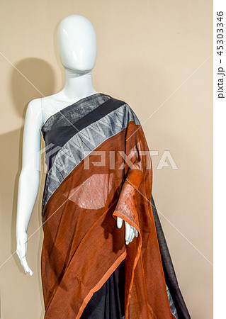 A traditional indian silk saree displayed for sale 45303346