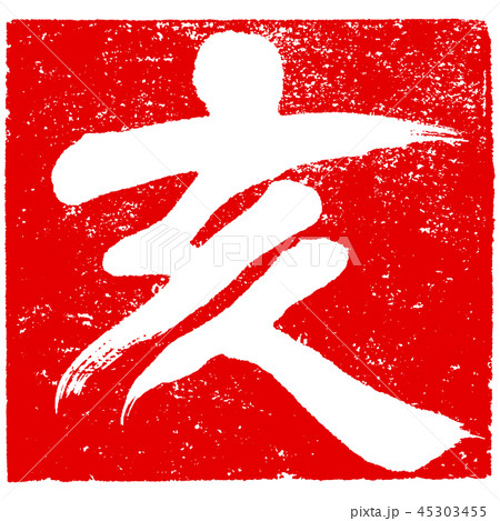 「亥」朱印ハンコ　亥年年賀状素材 45303455