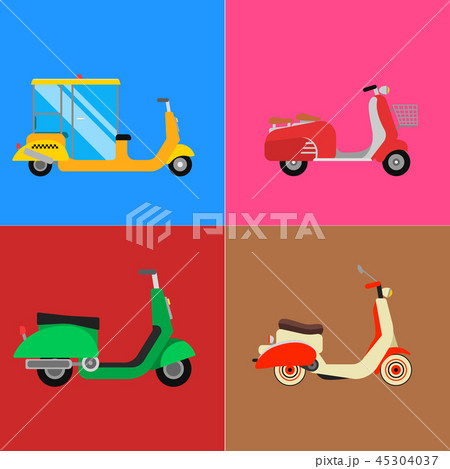 Retro vector vespa scooter motorcycle travel design motorbike delivery vehicle illustration. Retro vector vespa scooter motorcycle travel design motorbike delivery vehicle illustration. 45304037