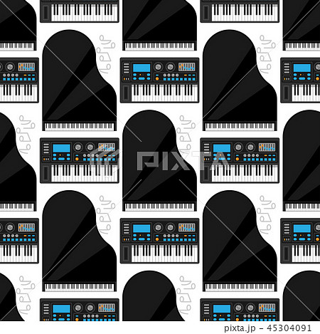Keyboard musical instruments vector classical piano melody studio acoustic shiny musician equipment 45304091