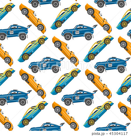 Vector seamless pattern background luxury car transportation detailed auto business transport design 45304117