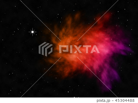 Star field in space and a nebulae. 3D rendering 45304488