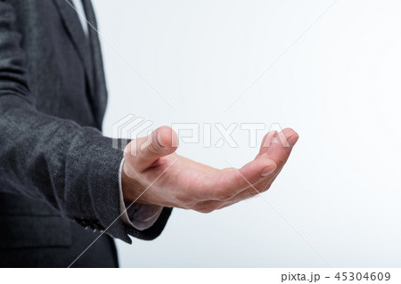 business man holding palm hand result projection 45304609