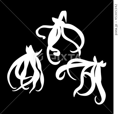 Ylang-ylang flower logo icon.  silhouette. Vector 45305342