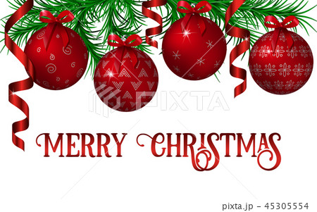 Christmas and new year decoration with fir tree  45305554