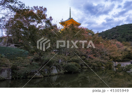 kiyomizudera pagoda and pond kiyomizudera pagoda and pond 45305949