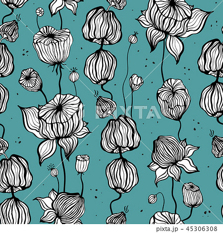 Elegant Seamless vintage Pattern of leafs Elegant Seamless vintage Pattern of leafs 45306308