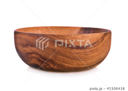 Wood bowl on white background Wood bowl on white background 45306438