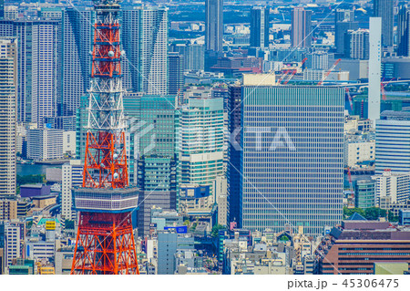 東京タワーと都市風景 東京タワーと都市風景 45306475