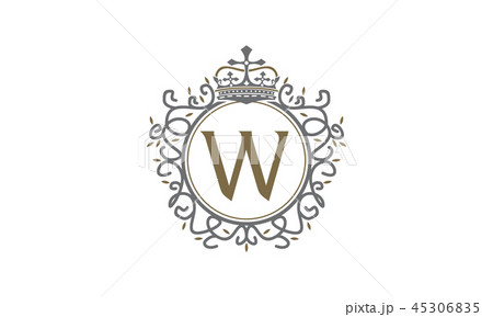 Crown Leaf Logo Initial W 45306835