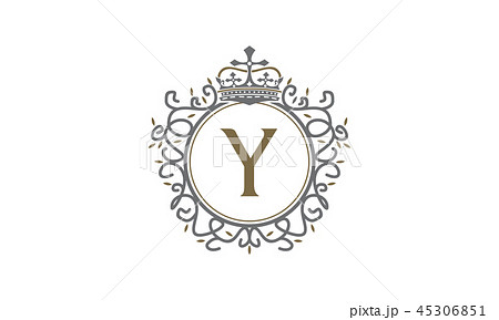Crown Leaf Logo Initial Yのイラスト素材