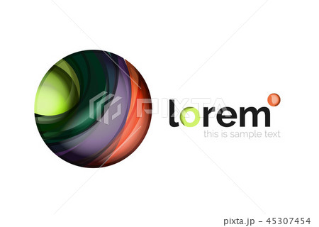 Geometric abstract business icon template, smooth shape 45307454
