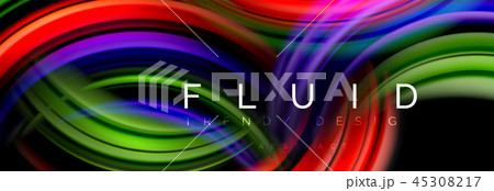 Mixing color waves on black, liquid flowing shapes 45308217
