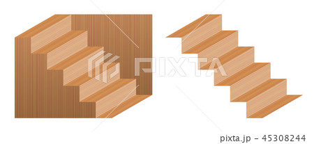 Schroeder Stairs Optical Illusion Wooden Texture 45308244