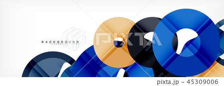 Colorful rings on grey background, modern geometric pattern design. Vector business or technology 45309006