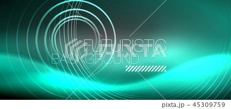 Neon circles abstract background, shiny lines Neon circles abstract background, shiny lines 45309759