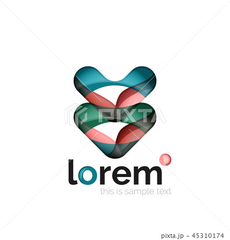 Geometric abstract business icon template, smooth shape Geometric abstract business icon template, smooth shape 45310174