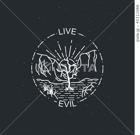 Vintage illustration of thin line desert. Vintage illustration of thin line desert. 45311066