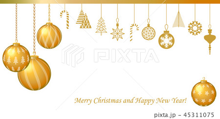 White and golden realistic greeting card. 45311075