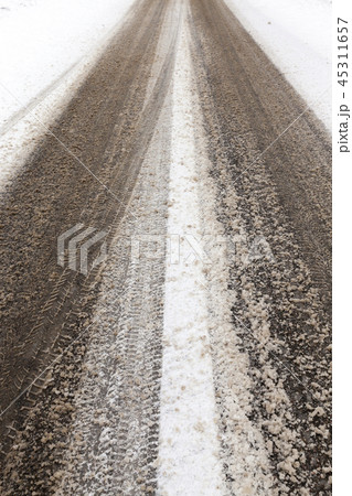 Road under the snow Road under the snow 45311657