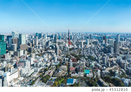 (東京都-都市風景)展望台から見る東京湾側風景6 (東京都-都市風景)展望台から見る東京湾側風景6 45312810