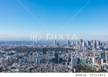 (東京都-都市風景)展望台から見る新宿方面の風景４ 45312811