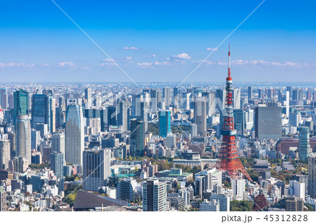 (東京都-都市風景)展望台から見る東京湾側風景3 (東京都-都市風景)展望台から見る東京湾側風景3 45312828