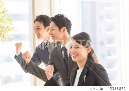 ビジネス　やる気　チーム　3人 45313872