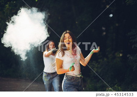 Cute sisters in a park Cute sisters in a park 45314533