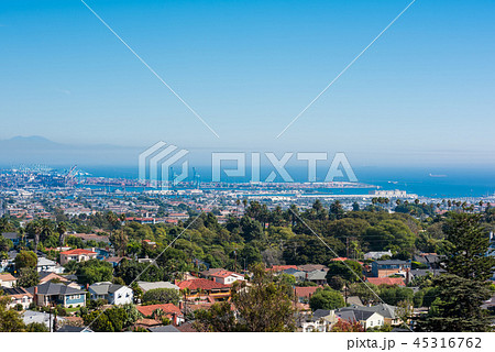 California Long Beach Harbor,カリフォルニアロングビーチ港全景 45316762