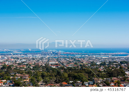 California Long Beach Harbor,カリフォルニアロングビーチ港全景 45316767