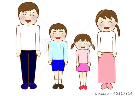 ４人家族笑顔 45317314