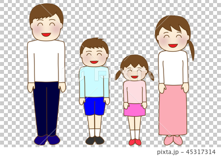 ４人家族笑顔 45317314