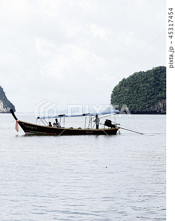 Boat on the water, floating transport 45317454