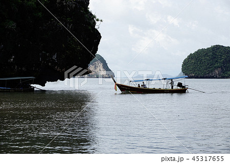 Boat on the water, floating transport 45317655