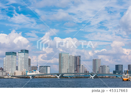 (東京都-都市風景)豊洲から見るウォーターフロント風景３ 45317663