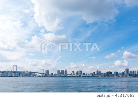 (東京都-都市風景)豊洲から見るウォーターフロント風景１ 45317665