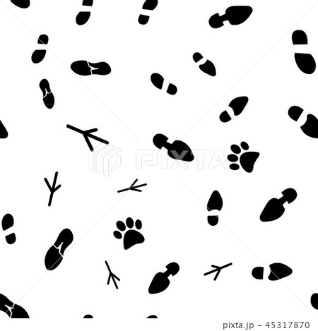 Seamless pattern of traces of people and animals Seamless pattern of traces of people and animals 45317870