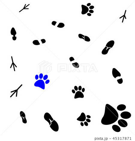Seamless pattern of traces of people and animals 45317871