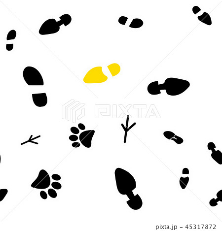 Seamless pattern of traces of people and animals 45317872