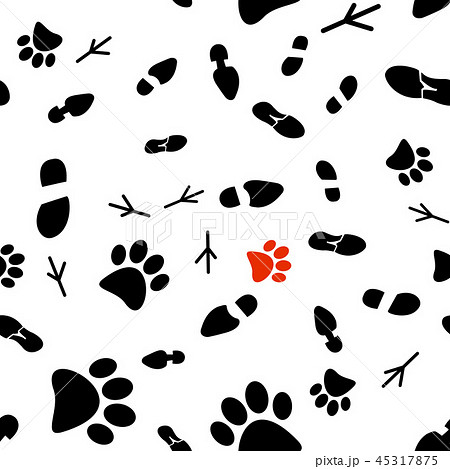 Seamless pattern of traces of people and animals Seamless pattern of traces of people and animals 45317875