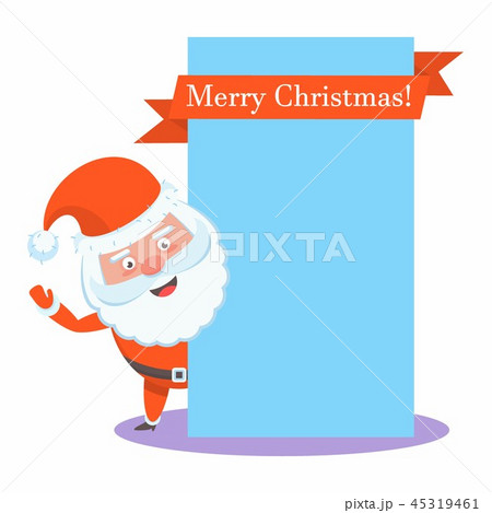 Funny happy Santa Claus character with blank sheet 45319461