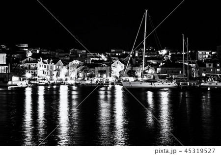 Houses on Ciovo island, night scene, colorless 45319527